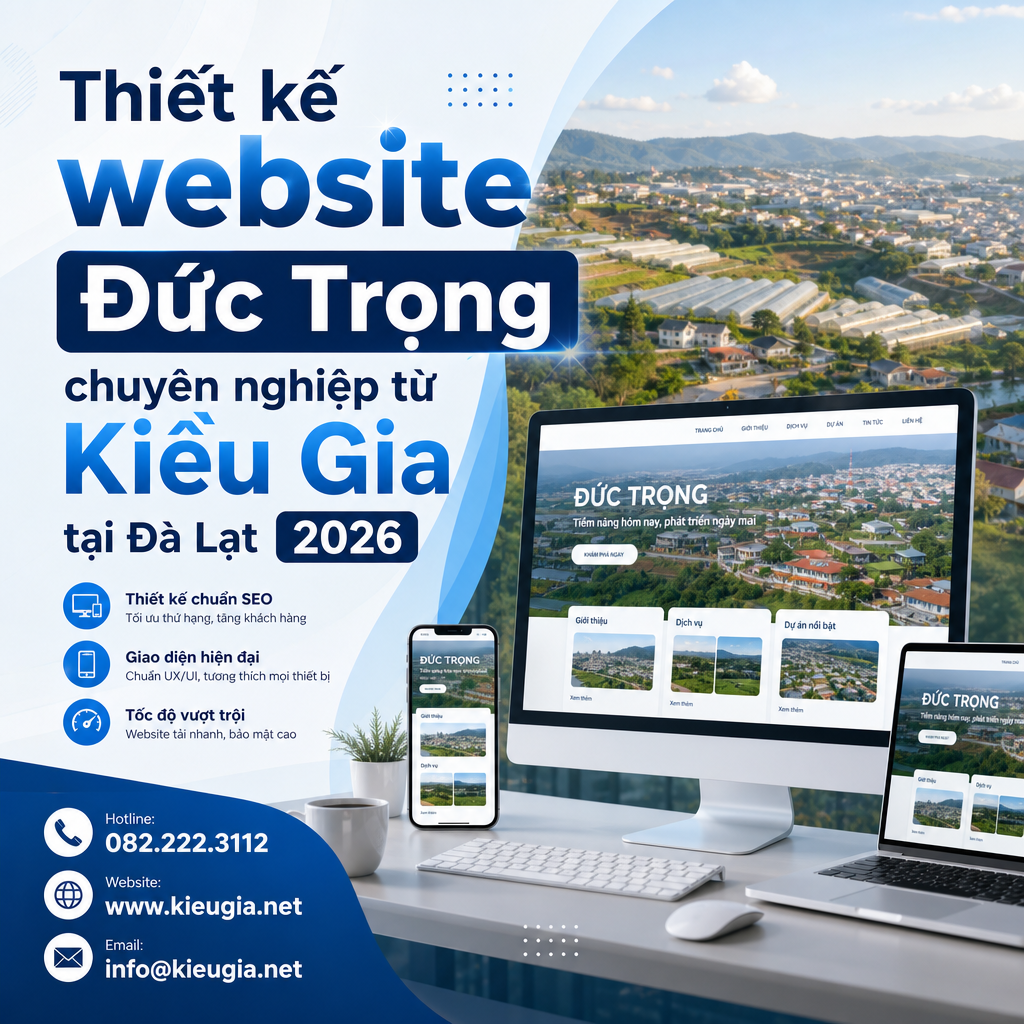 Thiết kế website Đức Trọng chuyên nghiệp từ Kiều Gia tại Đà Lạt 2026