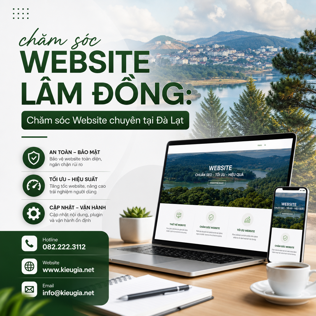 Chăm sóc website lâm đồng: Chăm sóc Website chuyên tại Đà Lạt