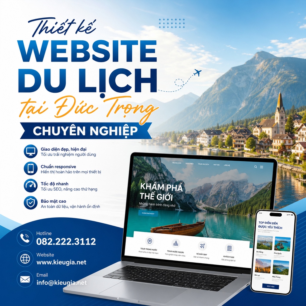 Thiết kế website du lịch tại Đức Trọng chuyên nghiệp