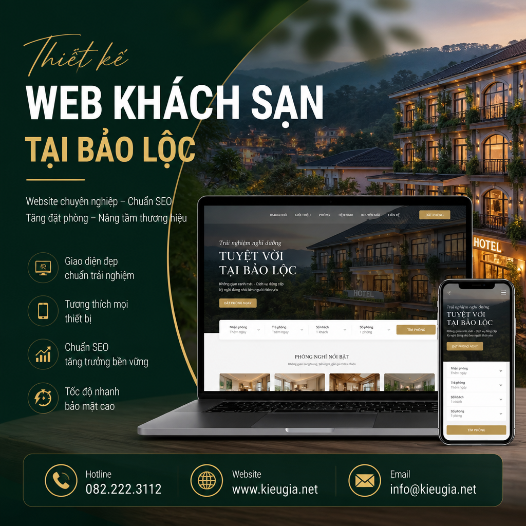 Thiết kế web khách sạn tại Bảo Lộc