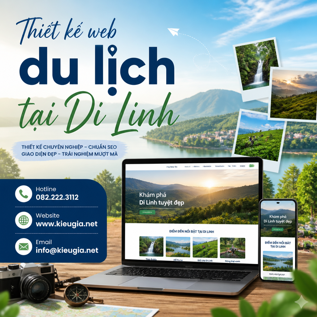 Thiết kế web du lịch tại Di Linh