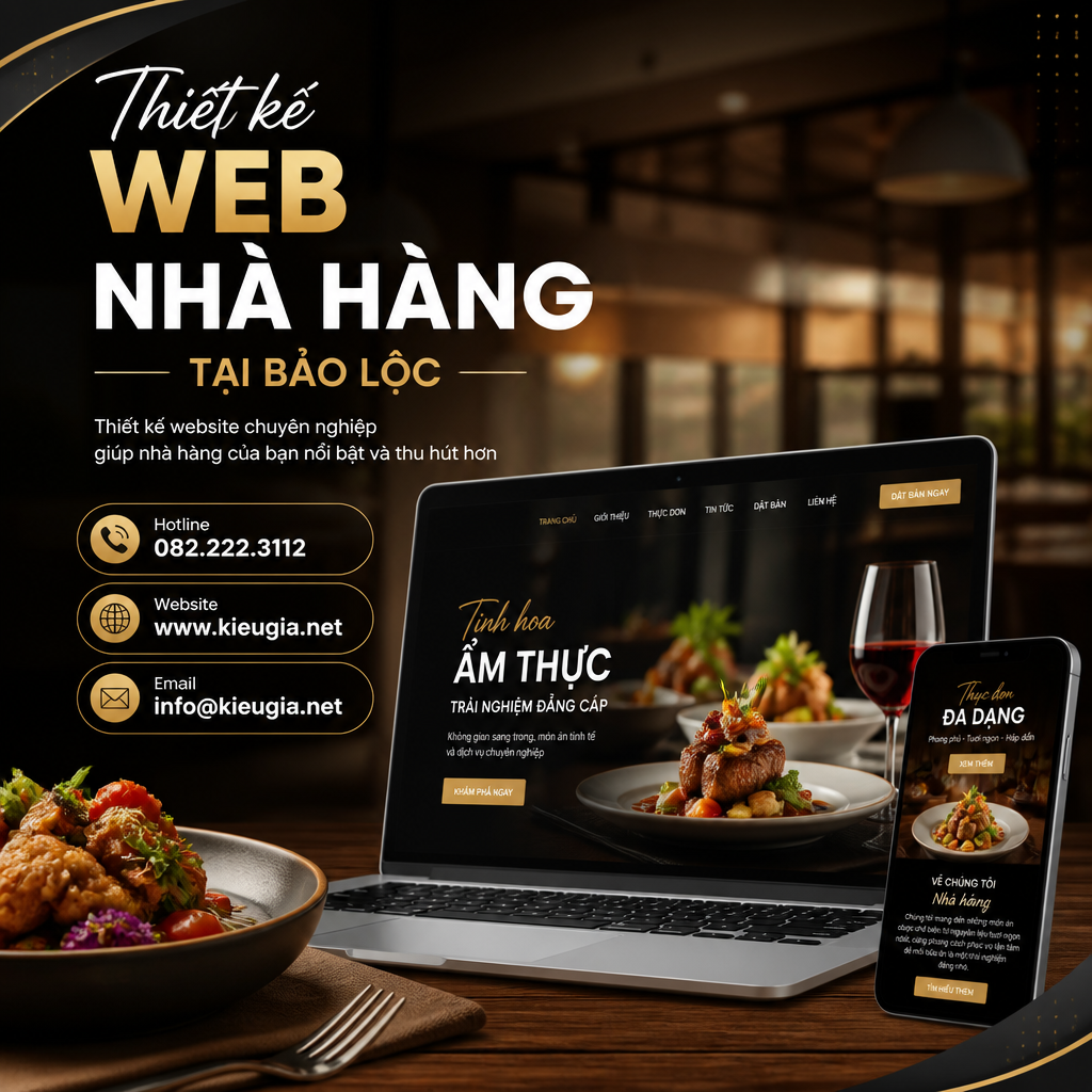 Thiết kế web nhà hàng tại Bảo Lộc