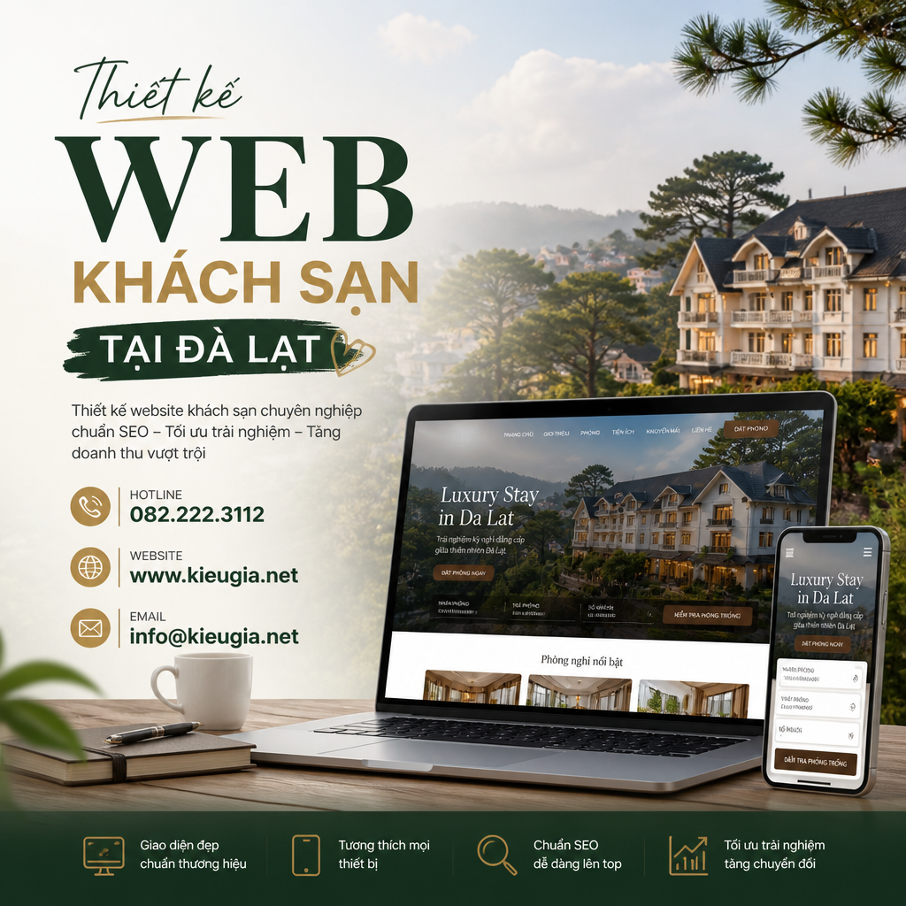 Thiết kế web khách sạn tại Đà Lạt