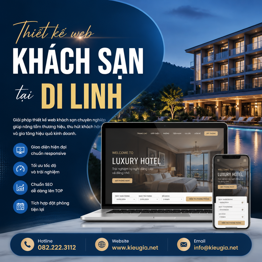 Thiết kế web khách sạn tại Di Linh